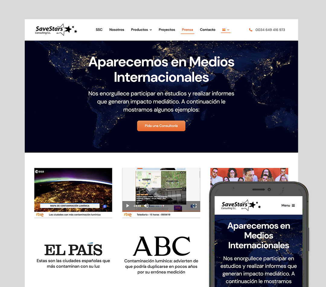 diseño y desarrollo web savestsrsconsulting